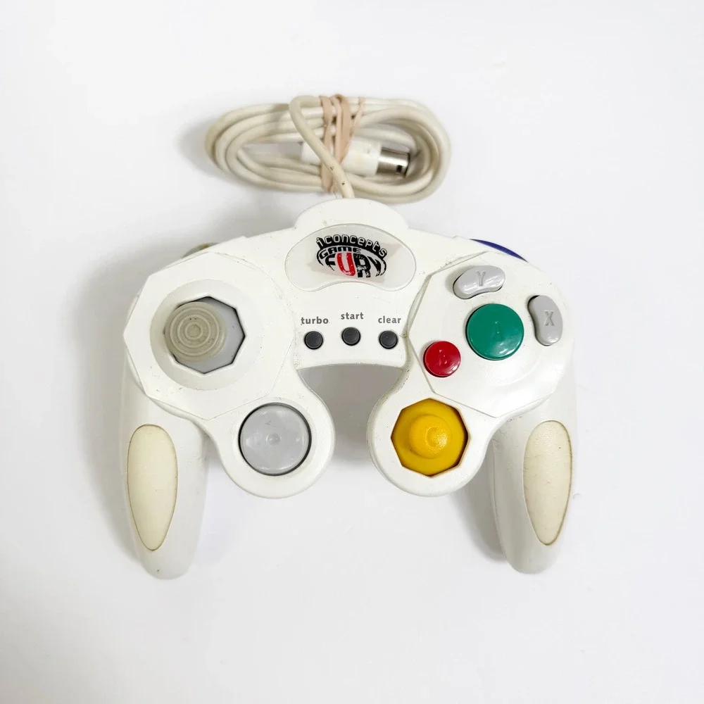 iConcepts Game Fury GameCube Controller Unisex OS White Wired Turbo Button
